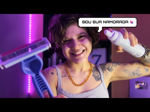 ASMR ~ Namorada tirando sua barba 🧔