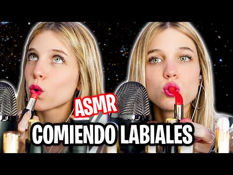 ASMR COMIENDO MIS LABIALES 💄 COMESTIBLES (Mouth sounds)