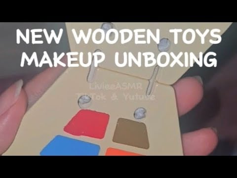 ASMR Unboxing New Wooden Toy Makeup Set💄😍 #asmr #woodentoys