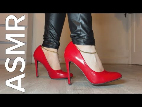 ASMR Red heels walking sounds 👠