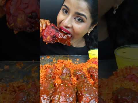 ASMR Eating Spicy Dragon Chicken Curry,Fried Rice,Leg Piece,Rogan Fry Big Bites ASMR Eating Mukbang
