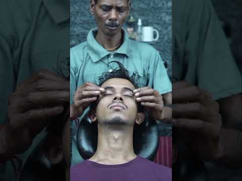 Barber's Touch: Soothing Forehead Stroking & Ear Massage ASMR for Headache Relief #shorts