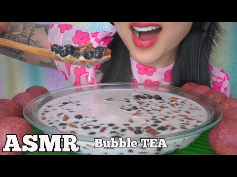 ASMR BUBBLE TEA + BLACK PEARLS BUBBLE JELLY (EATING SOUNDS) NO TALKING | SAS-ASMR