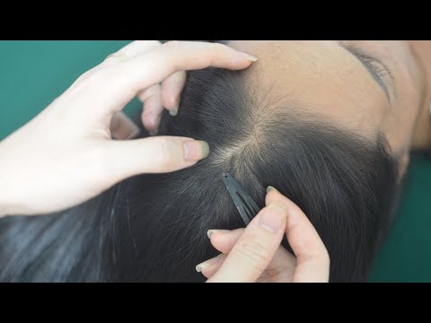 ASMR Hair Sounds, Hair Parting, Hair Brushing Real Person, Tingly For Anxiety Relief