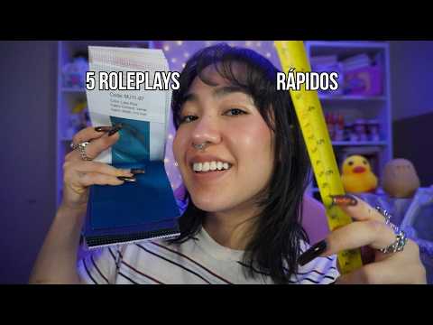 ASMR | 5 ROLEPAYS RÁPIDOS (corte de cabelo, spit painting, instruções e mais)