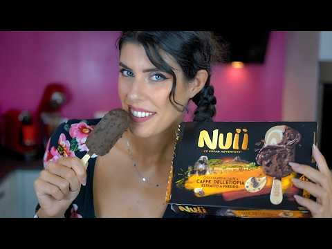 ASMR 🍦 GELATO NUII (Cioccolato al Latte e Caffè) • Assaggio + Lezione sull' ETIOPIA
