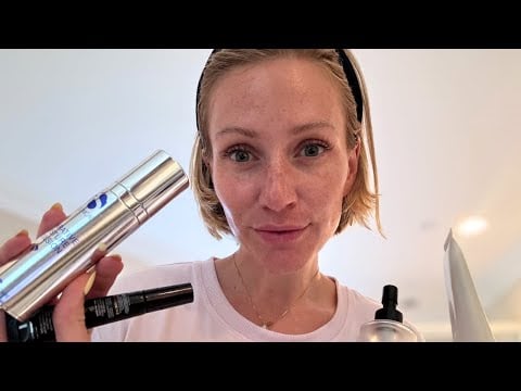 ASMR Skincare Routine + Sleek Bun Tutorial! (Clicky Whisper Voice Over) 💆‍♀️✨