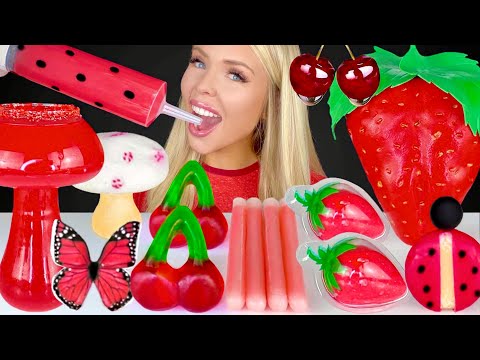 ASMR STRAWBERRY DESSERT, MUSHROOM MERINGUE, BABYBEL CHEESE, MUSHROOM GLASS MUKBANG 먹방