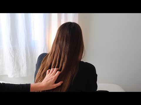 (No talking version) ASMR hair play and braiding on Katie