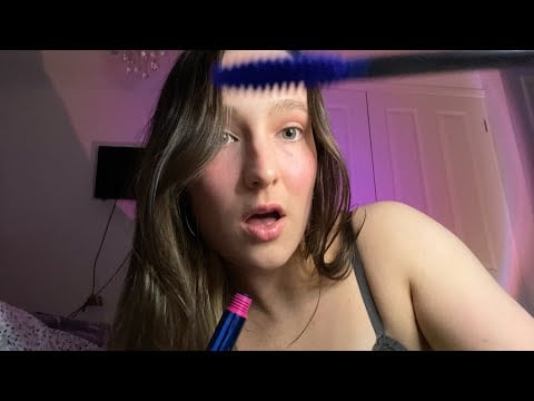 *1 minute ASMR* doing your BLUE mascara💙👁️
