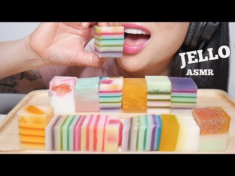 ASMR MIX RAINBOW THAI DESSERT JELLO (SOFT CRUNCH EATING SOUNDS) | SAS-ASMR