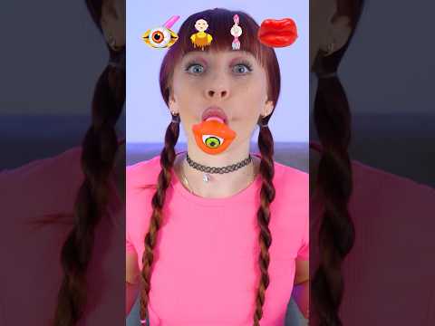 ASMR Pink Jelly Lollipop, Squid Game Cereal, Wax Lips #mukbang