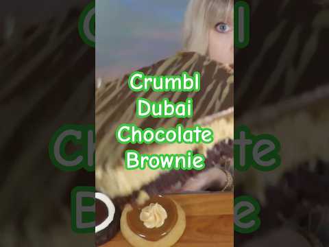 Crumbl Dubai Chocolate Brownie ASMR #mukbang