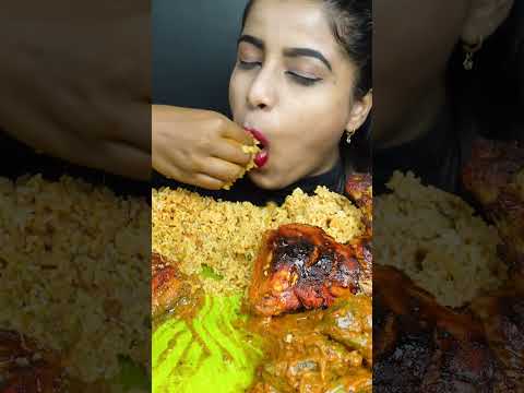 ASMR Eating Spicy Chicken Biryani,Curry,Egg,Leg Piece,Lollipop,Rice Big Bites ASMR Eating Mukbang