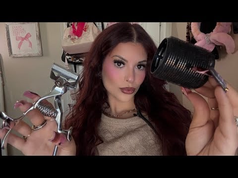 ASMR: Buzz Cut & Hair Rollers ✨ Salon Roleplay 💈(Manual Clippers, Parting + Camera Touching) Tingly