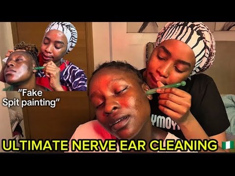 ASMR INTENSE SPITPAINT,GUM CRACKING SOUNDS, EAR OILING&CLEANING MASSAGE 💆in NIGERIA 🇳🇬 