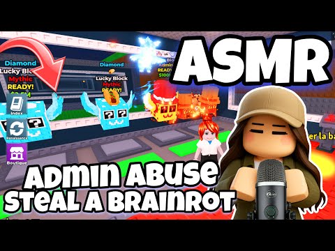 ASMR Français • ADMIN ABUSE ET OUVERTURE DE LUCKY BLOCK SUR STEAL A BRAINROT ROBLOX ! 😴