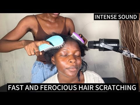 ASMR FAST AND AGGRESSIVE HEAD SCRATCHING,HAIR OILING,SCALP MASSAGE, WITH GUM CHEWING