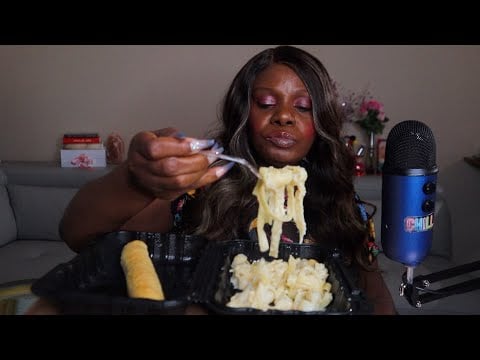 OLIVE GARDEN SEAFOOD ALFREDO ASMR EATING SOUNDS