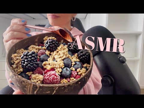 ASMR| Crunchy Yogurt Bowl Mukbang 🍒🫐🥣 (Eating Sounds)