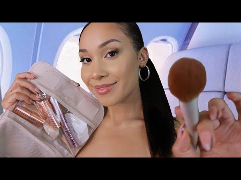 ASMR ✈️ The Lady On The Airplane Does Your Makeup / Makeup Roleplay