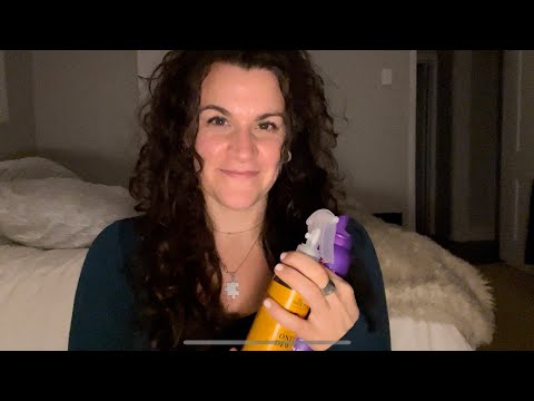 ASMR: My Whispered Curly Hair Routine (Apple Mic)