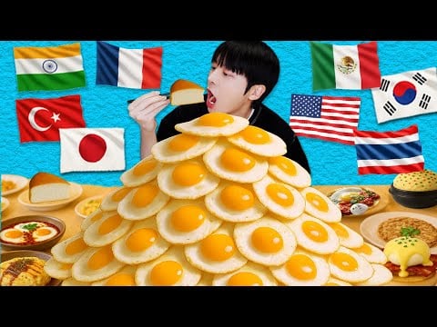 ASMR MUKBANG: 세계 요리 먹방 계란 특집! DIY egg dishes Eating Sound