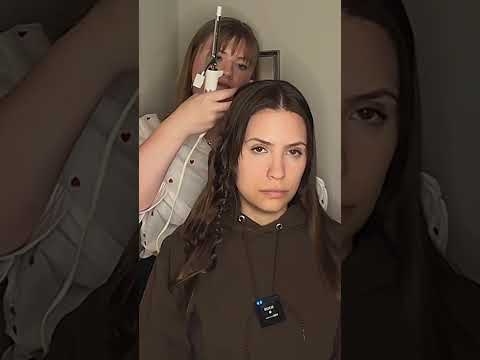 New Short-ASMR Hair Curling and Styling 💙 #asmr #asmrsounds #asmrhair #asmrtingles #asmrhaircurling