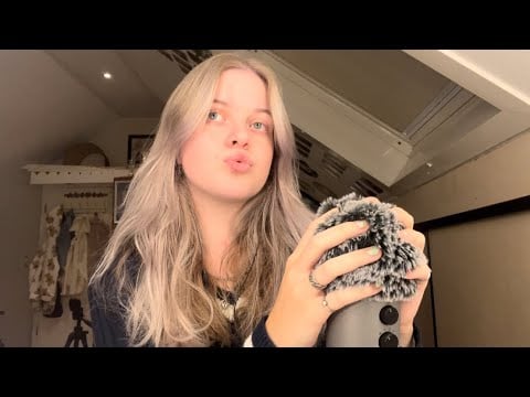 asmr | head massage & plucking with fluffy cover!!
