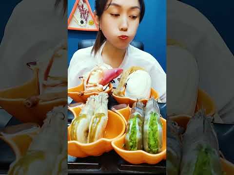 🦐🔥🍚💥😍 Spicy seafood boil mukbang ASMR! #SpicySeafood #불닭먹방