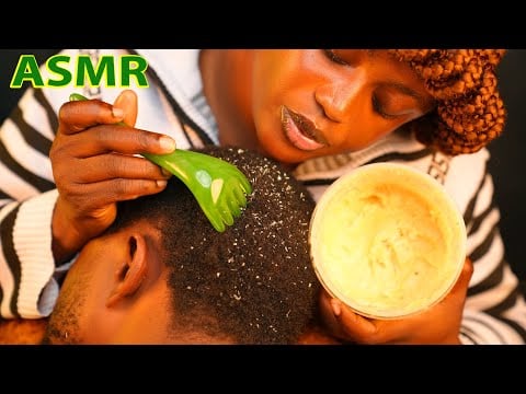 The best Asmr ✨ATTENTIVE Ear cleaning, Hand picking hair crust, scalp greasing,hair parting & Gum