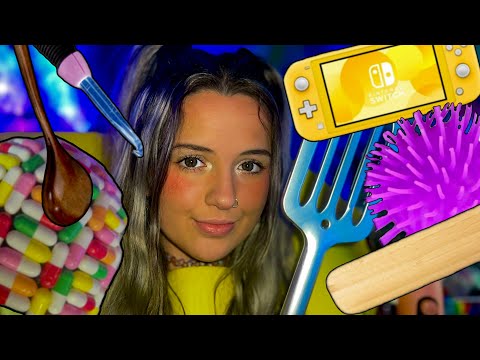 SpongeBob ASMR LIVE pt. 1 🧽🍍— mouth sounds, thunderstorm, tapping, lights, & whispers!