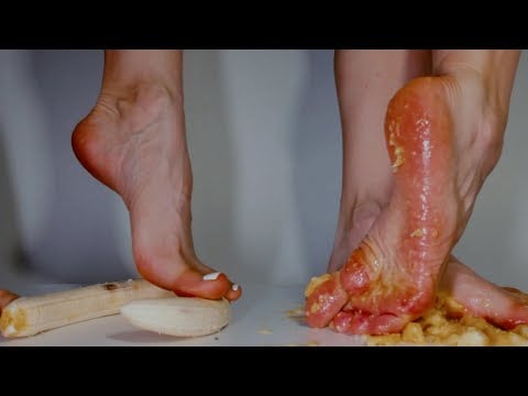 🍌Crush Banana With My Bare Feet |  Foot JOI ASMR Sounds | Crush ASMR Experiment