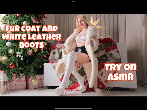 Fur Coat and leather boots try on ASMR | Siren Juliette