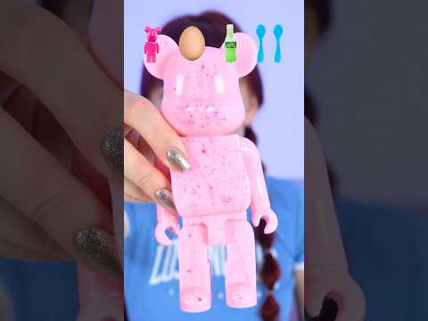 ASMR Emoji Gummy Bearbrick, Jelly Spoon #shorts