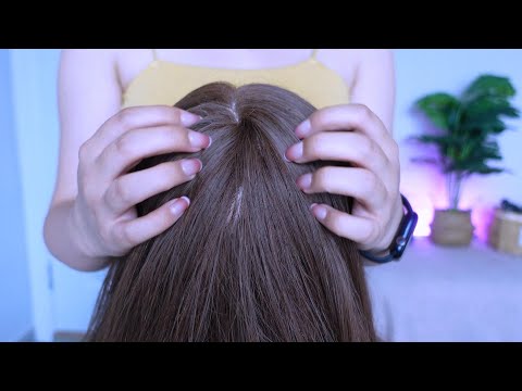 Gently Parting and Scratching Hair with Nails for Ultimate Relaxation