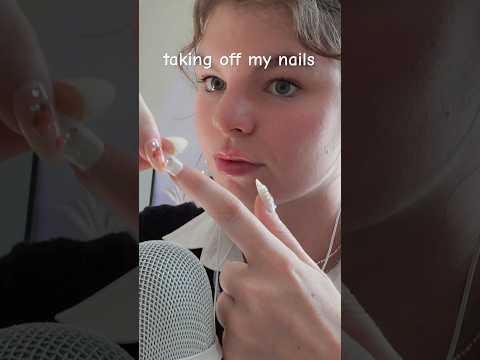 peeling off my press-on nails with super sticky + satisfying sounds 💅 #asmr