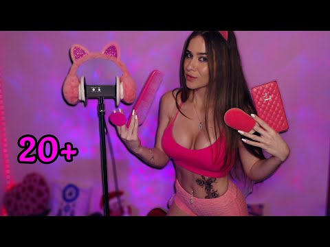 ASMR Pink Triggers | 20+ Triggers | intense tingles 🎀