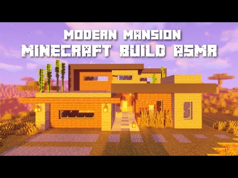 Minecraft ASMR ⛏️  Building a Realistic Modern Home 🏡 Whispering, Sound Effects & Music