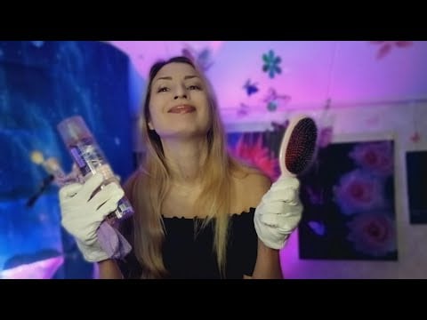 ASMR Pampering You With Soft Cotton Gloves, Mouth Whisper & Facial Brushes 😴🌸🎧