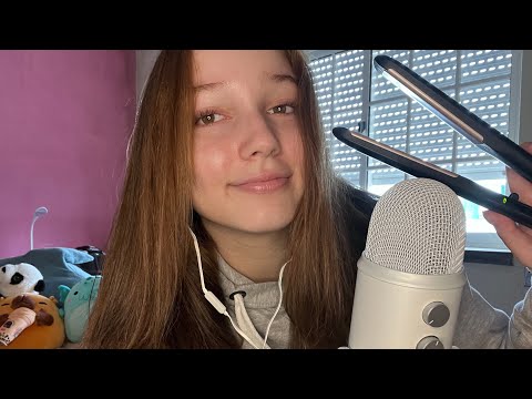 Straightening my hair AGAIN :)) | ASMR [Matteo Custom Video]