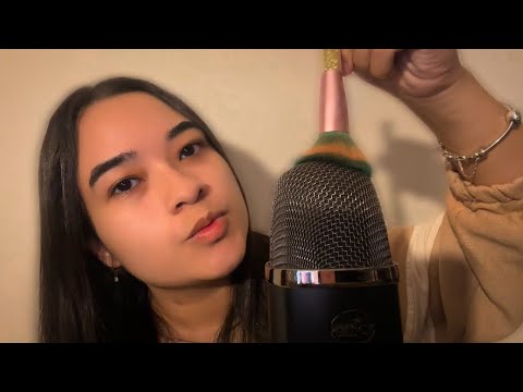 ASMR - VOU TE FAZER RELAXAR COM PINCEL NA TELA E NO MICROFONE ✨