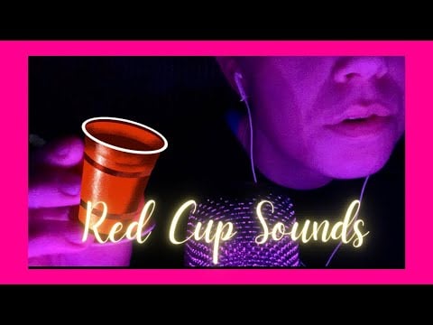 ASMR - Red Cup Tapping 🥤( MOUTH SOUNDS, TAPPING, WHISPERING)