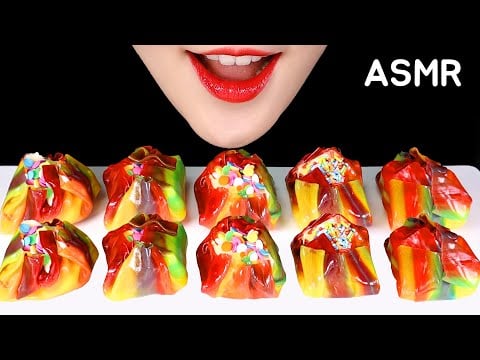 FRUIT ROLL UP ICE CREAM MUKBANG ASMR FROZEN FRUIT ROLL UPS ASMR