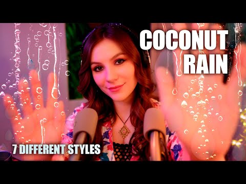 ASMR Coconut Rain 💎 Tktk, PurPur, Tongue Fluttering, KurKur, Mouth Sounds, Lens Tapping, Close up