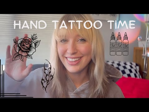 Watch me get some hand tattoos 💕🤚🏻🖤 | Rose & "XOXO" tats!!