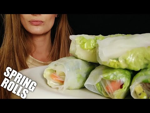 ASMR SMALL BITES SPRING ROLLS - GENTLE EATING SOUNDS - NO TALKING