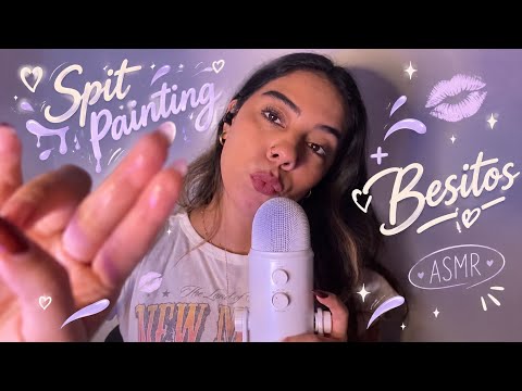 ASMR Spit Painting + Besitos 💋🫧 | Mouth Sounds MUY Intensos
