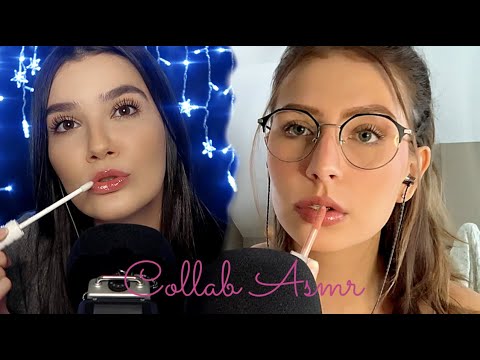 COLAB ASMR: UP CLOSE LIPGLOSS APPLICATION + MOUTH SOUNDS (Gloss perto do Mic) - Chey e Naiane