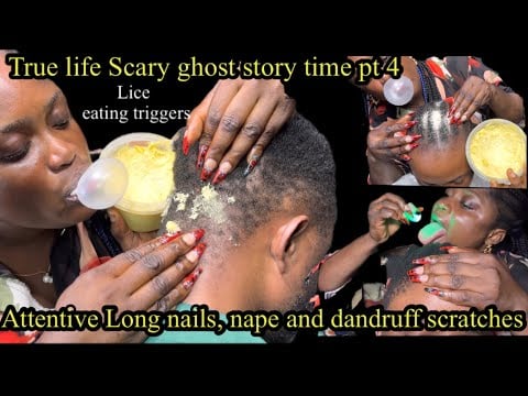 Asmr✨Concentrative long nails hair scratch, Scalp & Fierce Nape Focus massage with whisper for sleep